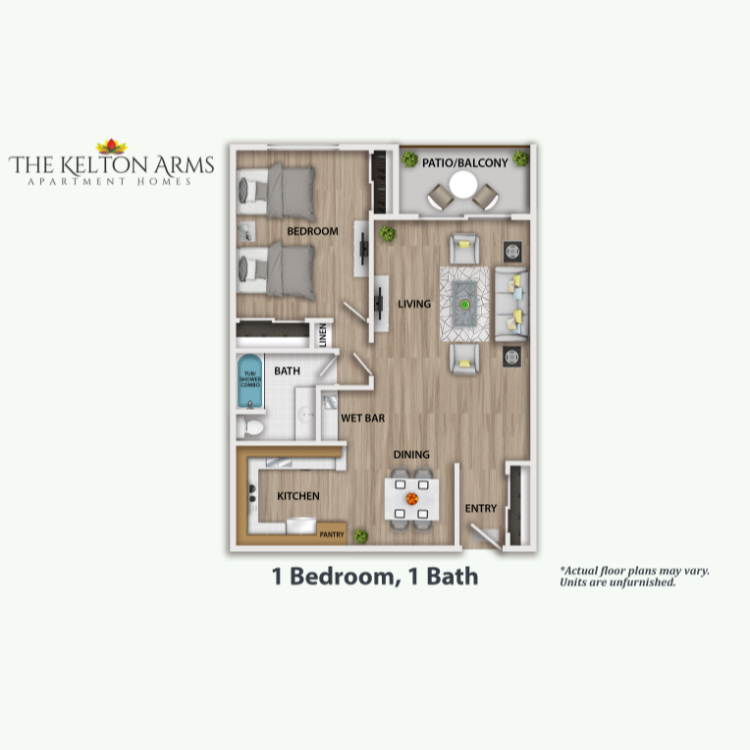 Floor plan image of 1 Bed 1 Bath