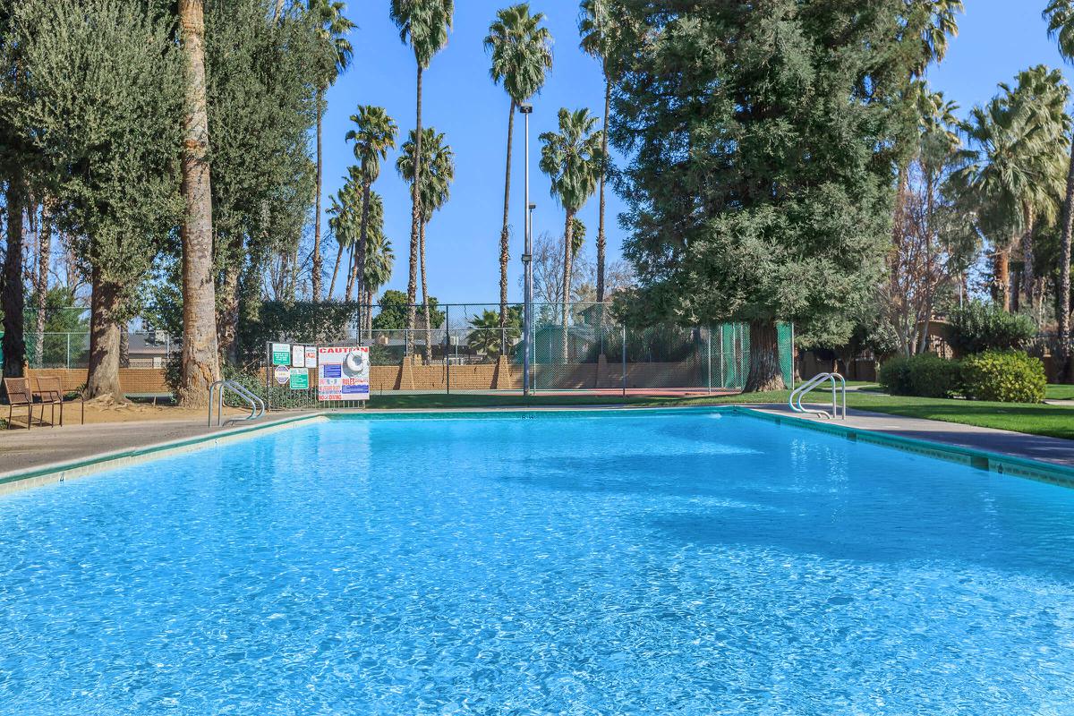 a blue pool of water