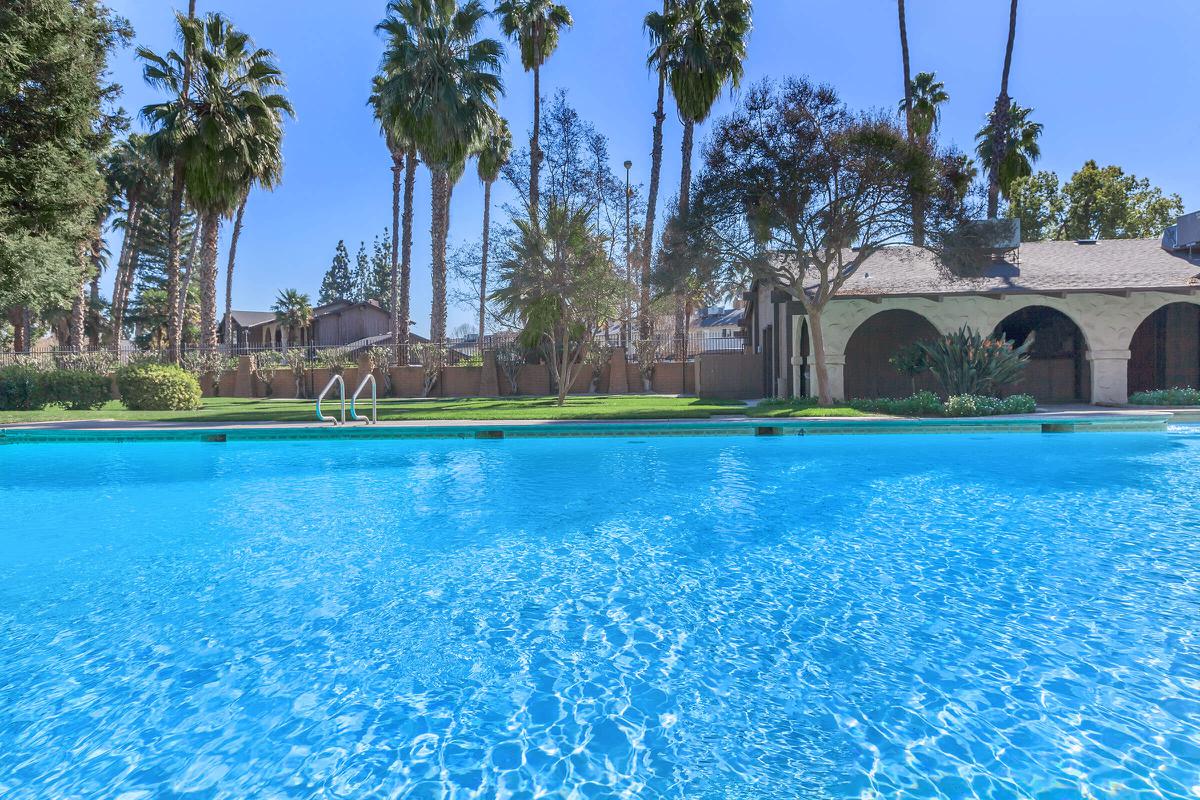 a blue pool of water