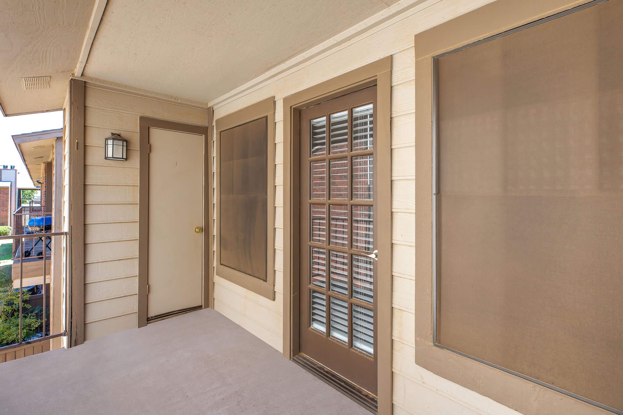 a room with a large window