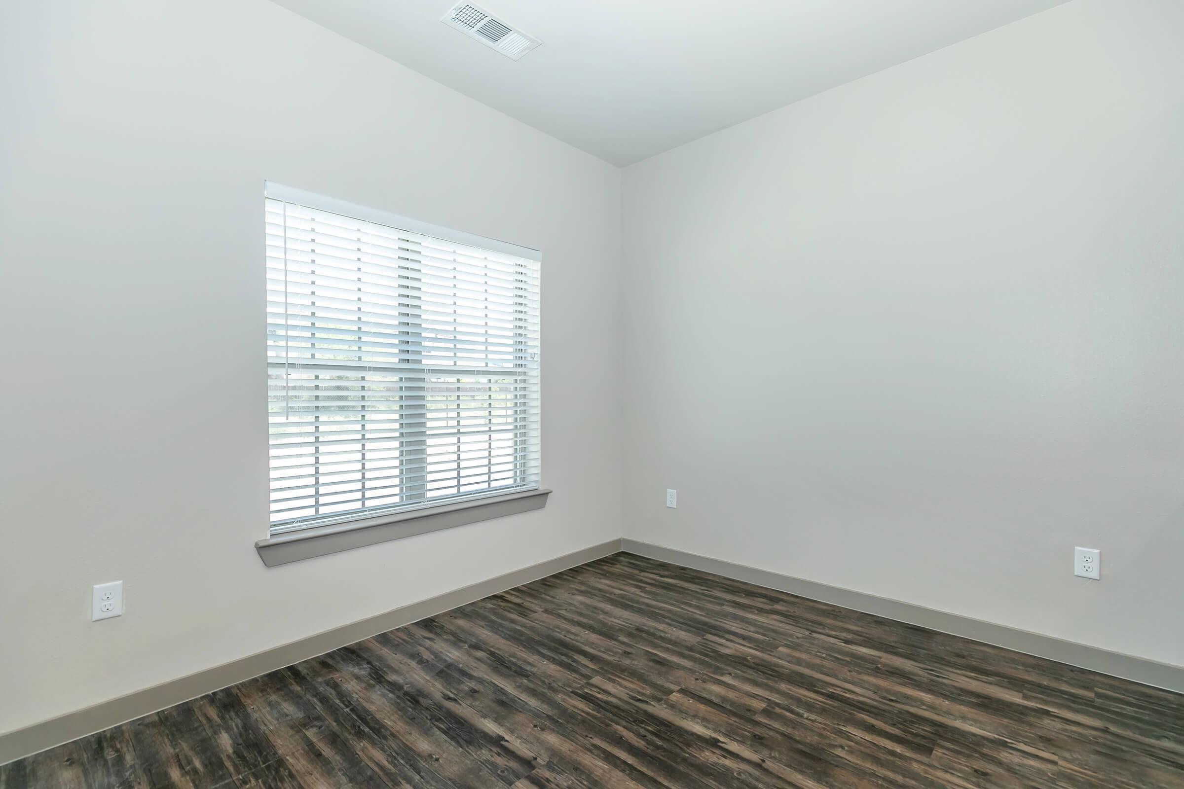 a room with a large window