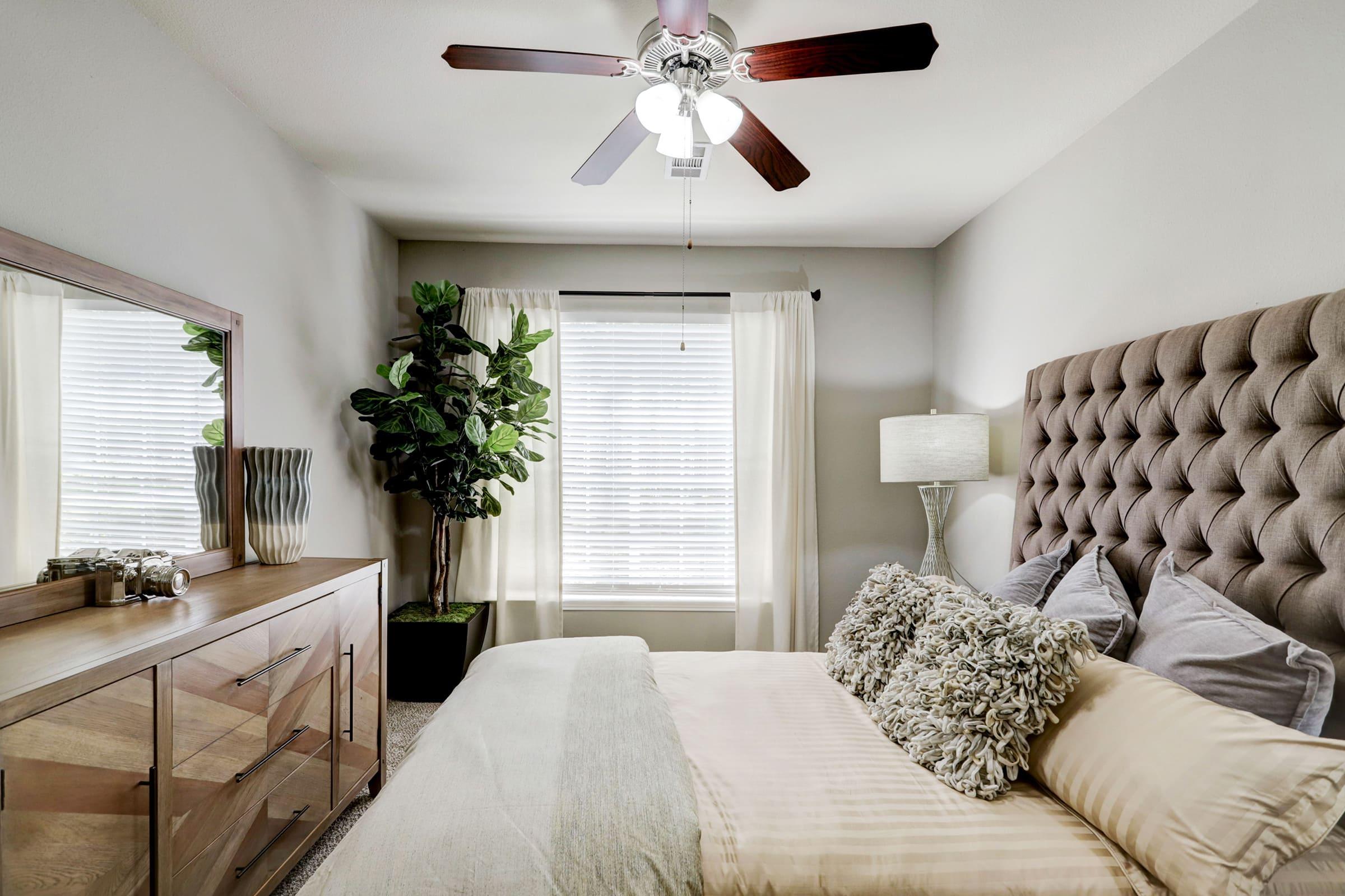 a large bed in a room