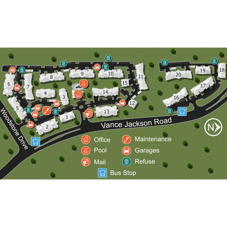 We make every effort to make our website accessible to anybody, especially those with disabilities. If you have question in terms of the relative location of an amenity or apartment home, please give us a call.