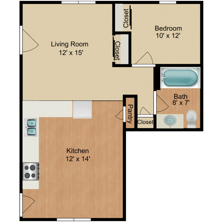 Floor plan image of 1 Bedroom A