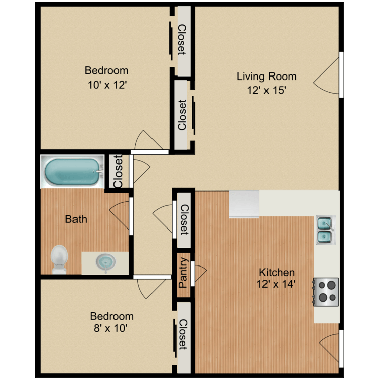 Floor plan image of 2 Bedroom