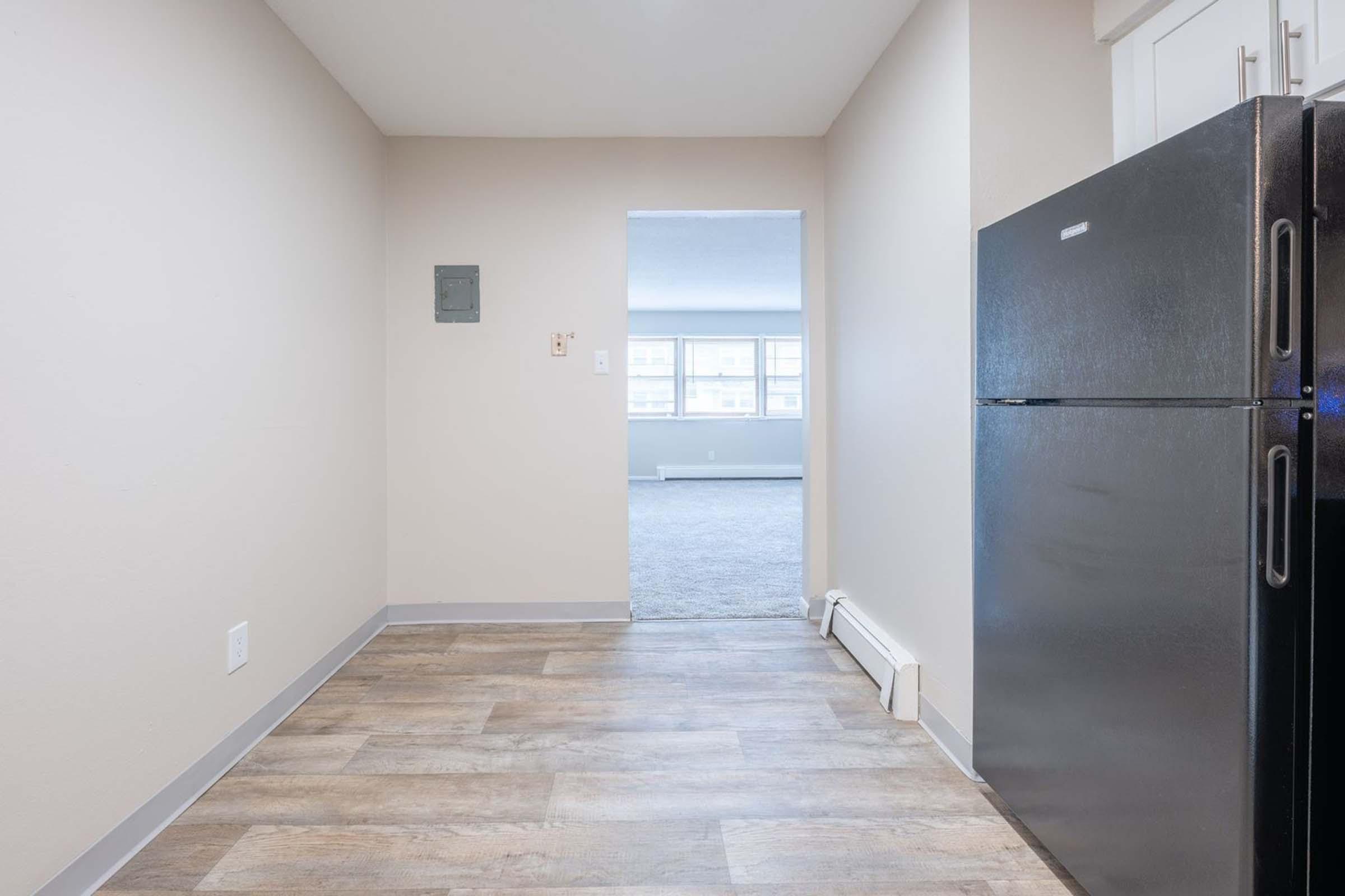 a stainless steel refrigerator in a kitchen