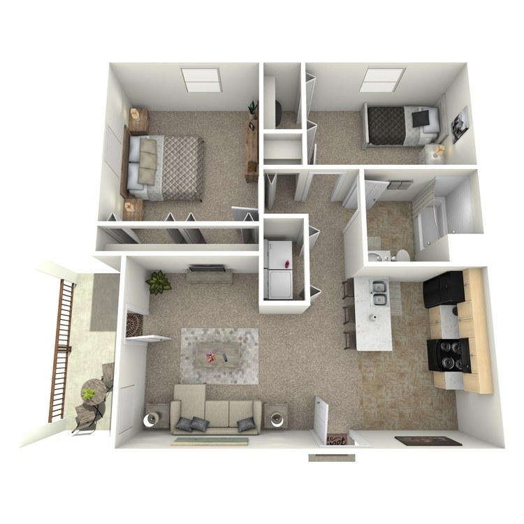 Floor plan image of 2 Bed 1 Bath Downstairs