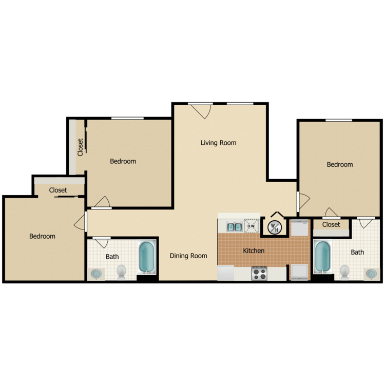 Floor plan image of 3A