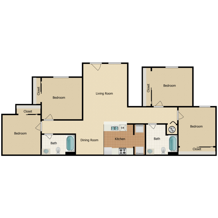 Floor plan image of 4B