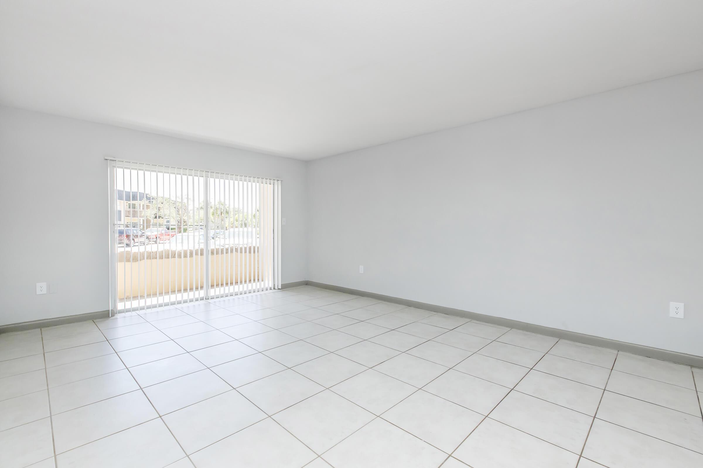 a room with a tiled floor