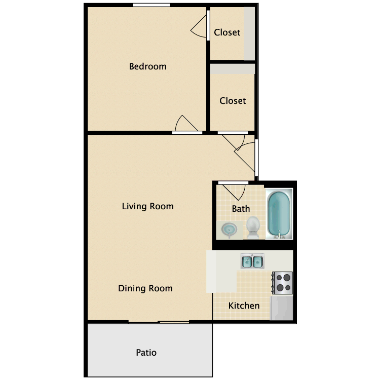 Floor plan image of One Bedroom Alternative
