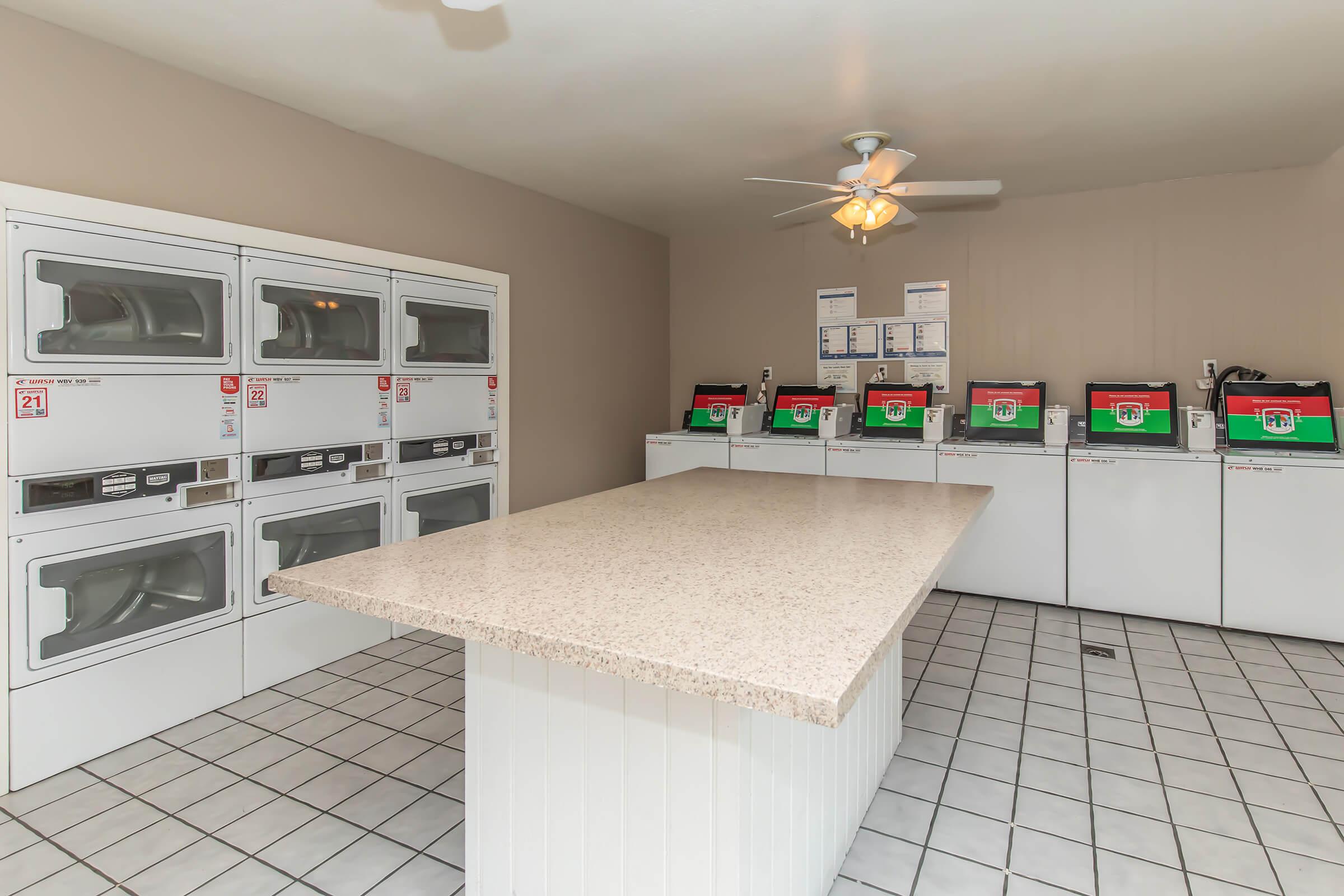 washers and dryers in the community laundry room