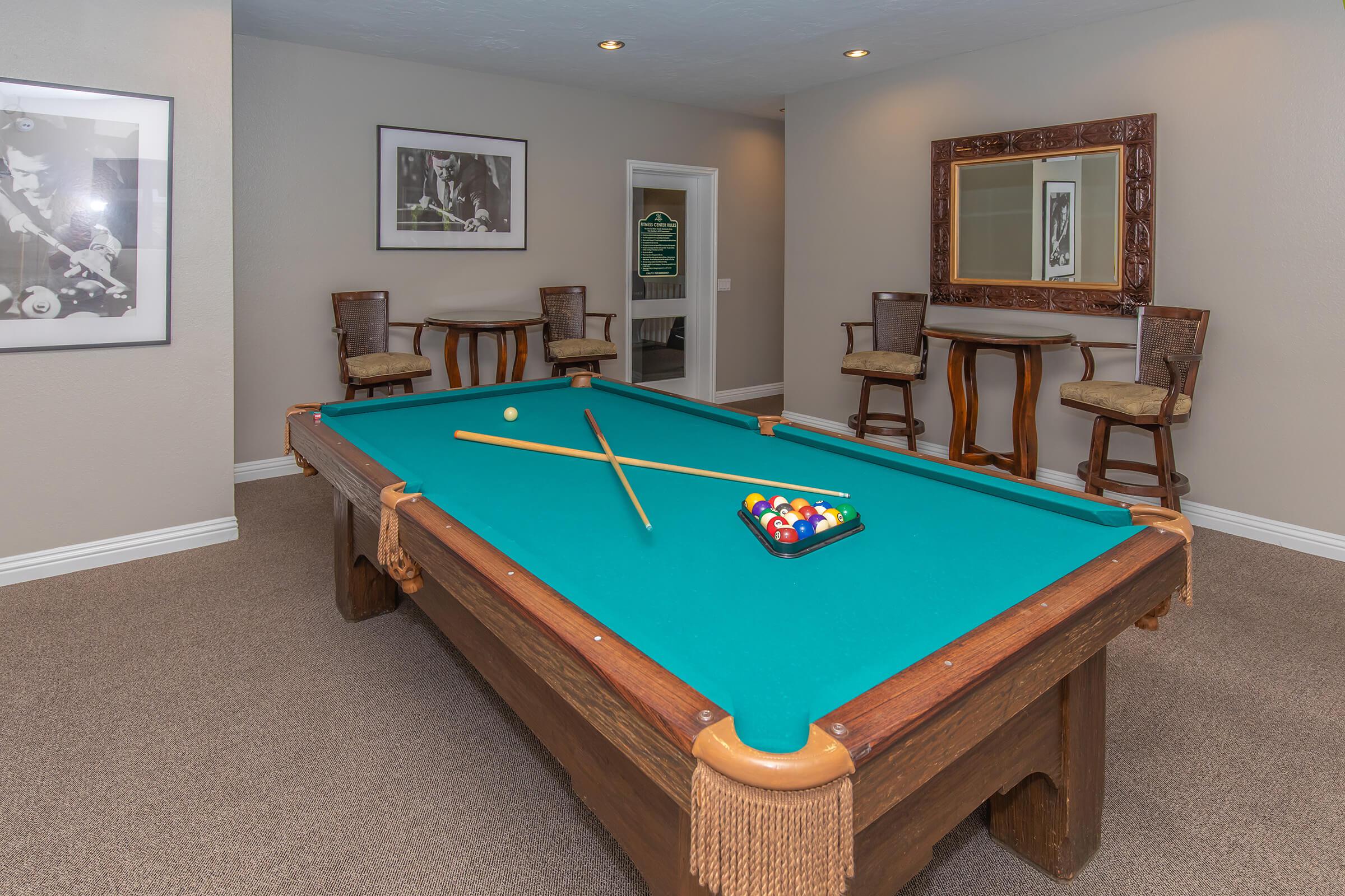 pool table in the community room