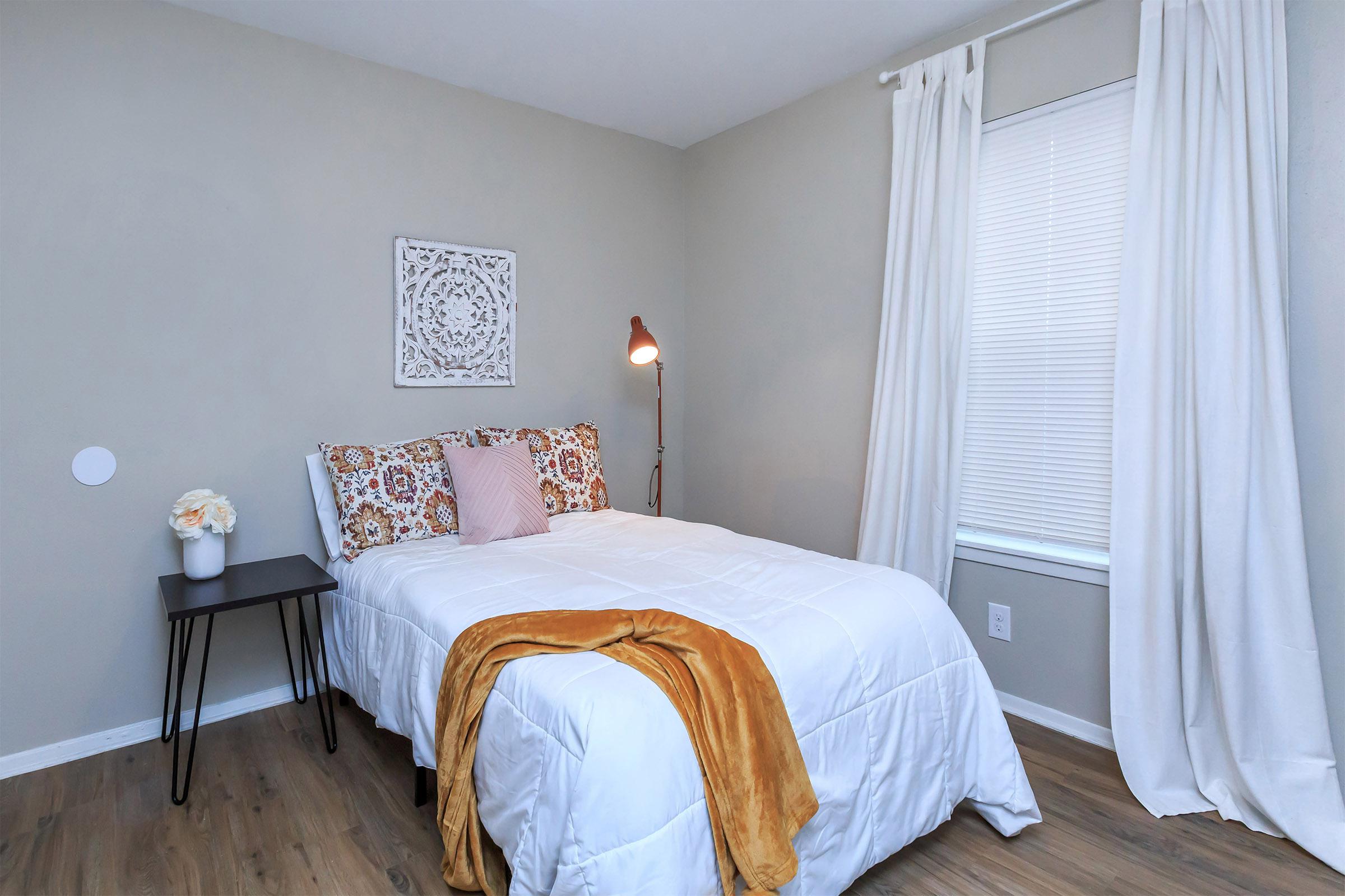 Bedroom with white bedding