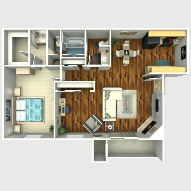 Floor plan image of One Bed with Den