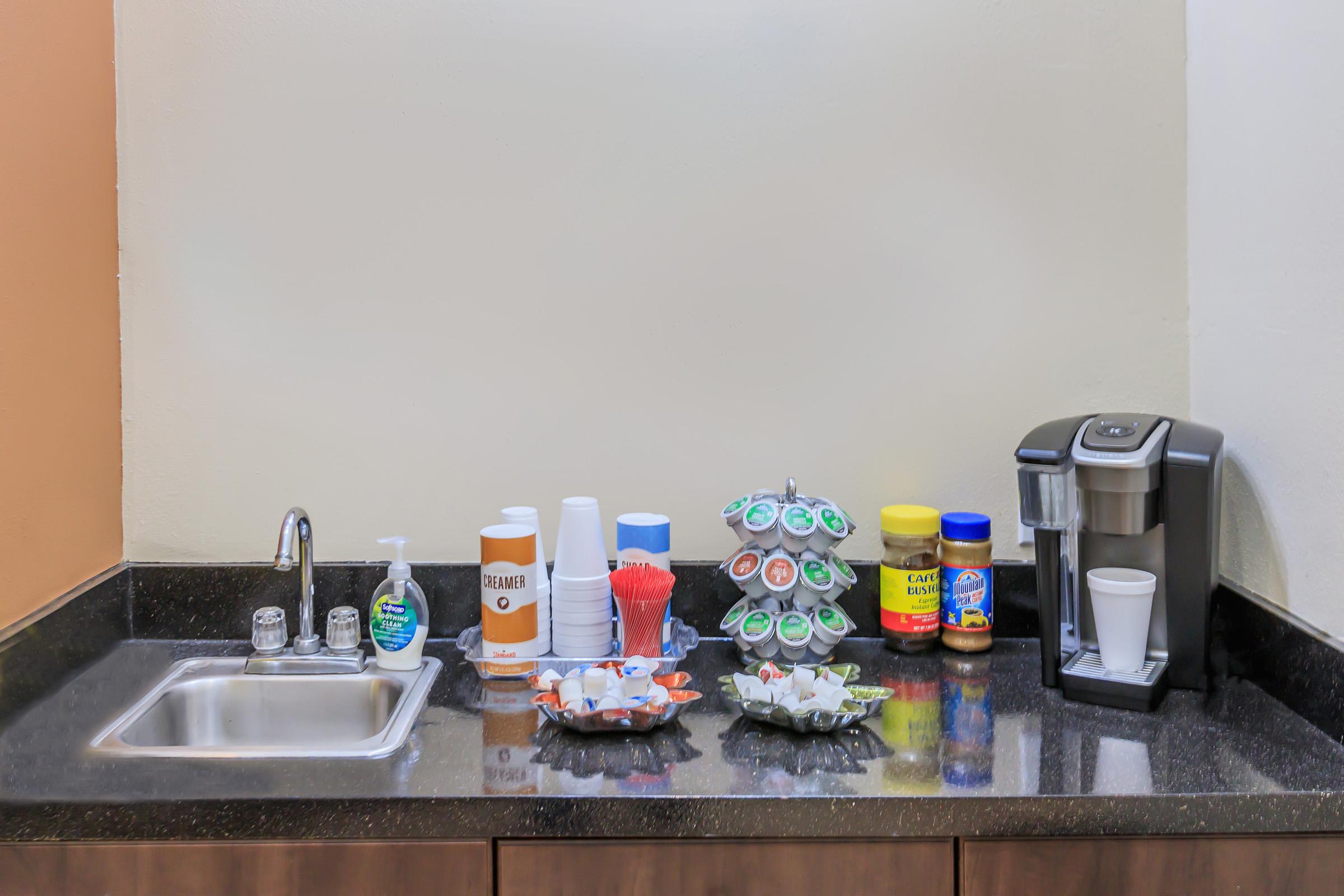 a plastic water bottle on the counter