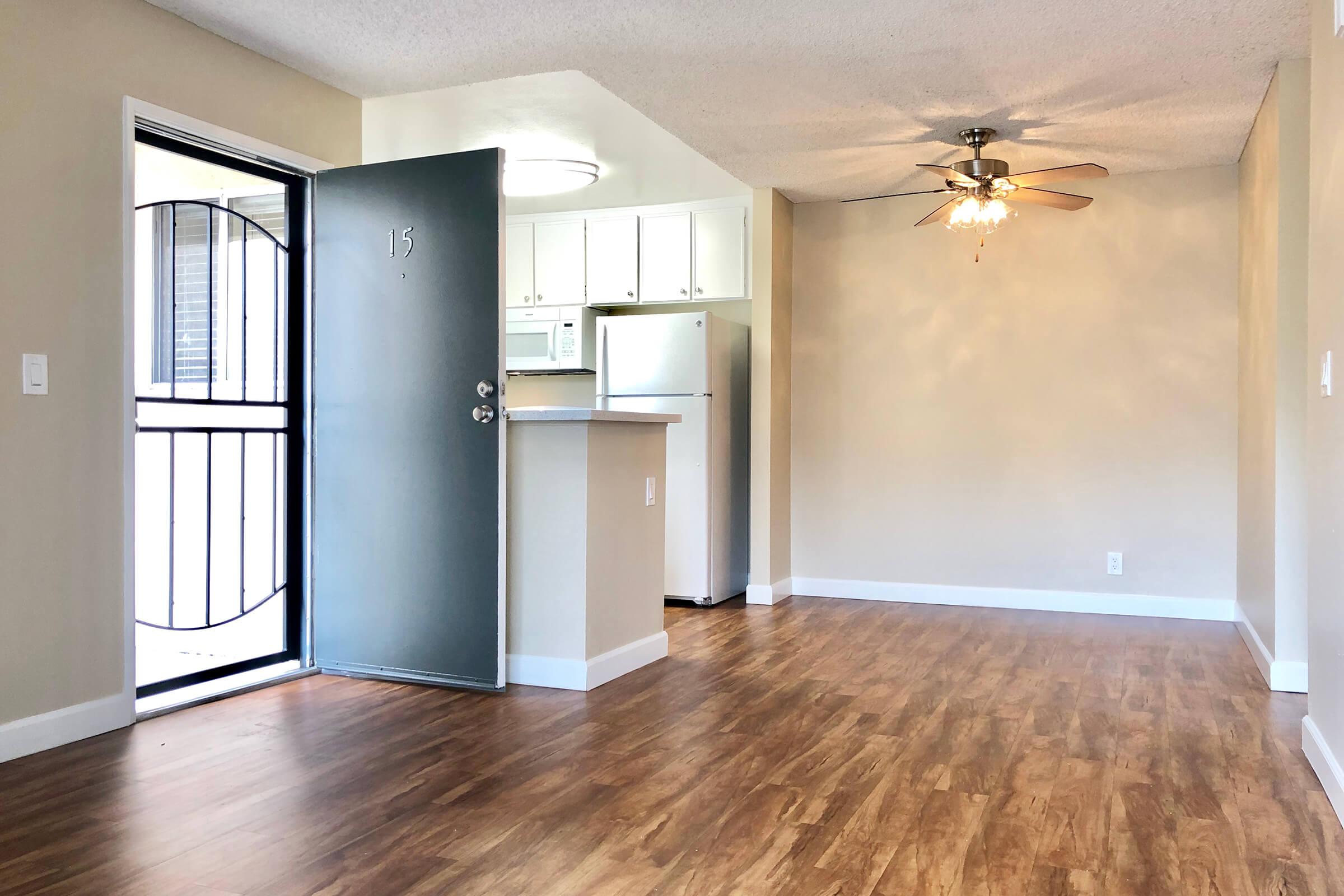 a room with a wood floor