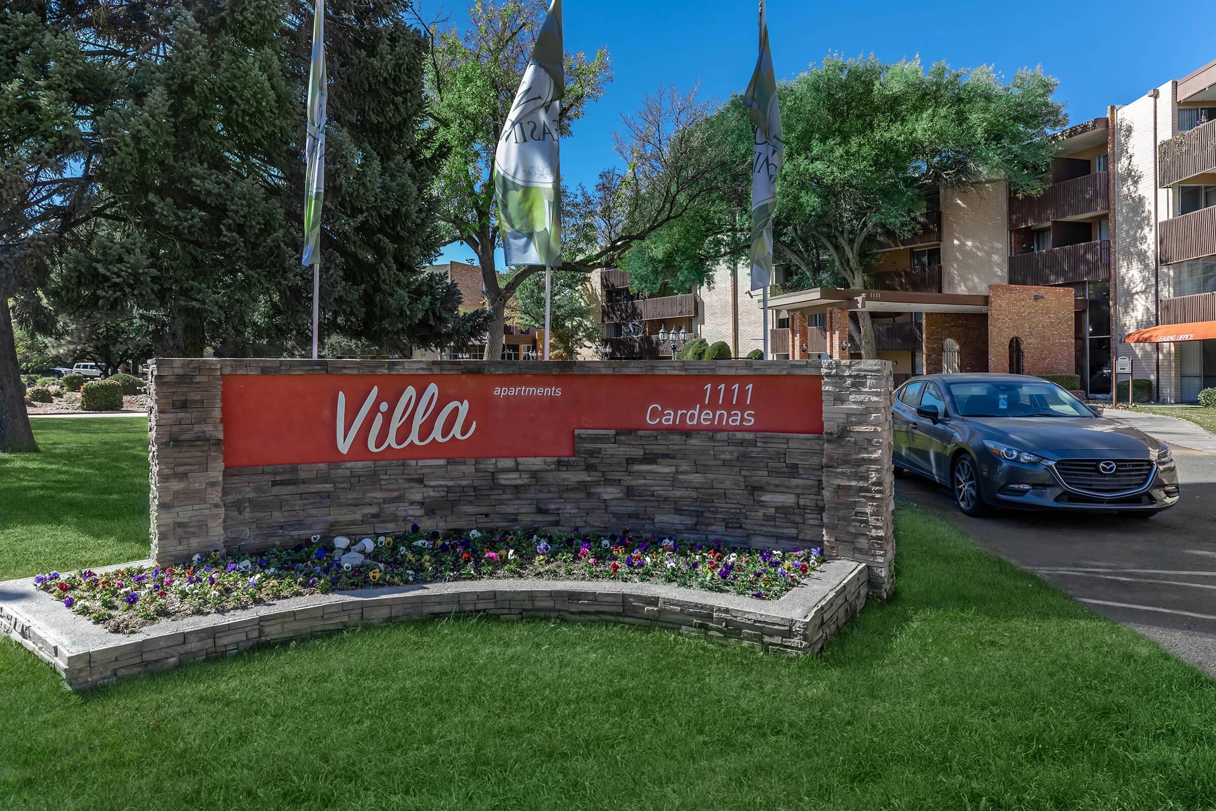 Villa Apartments monument sign