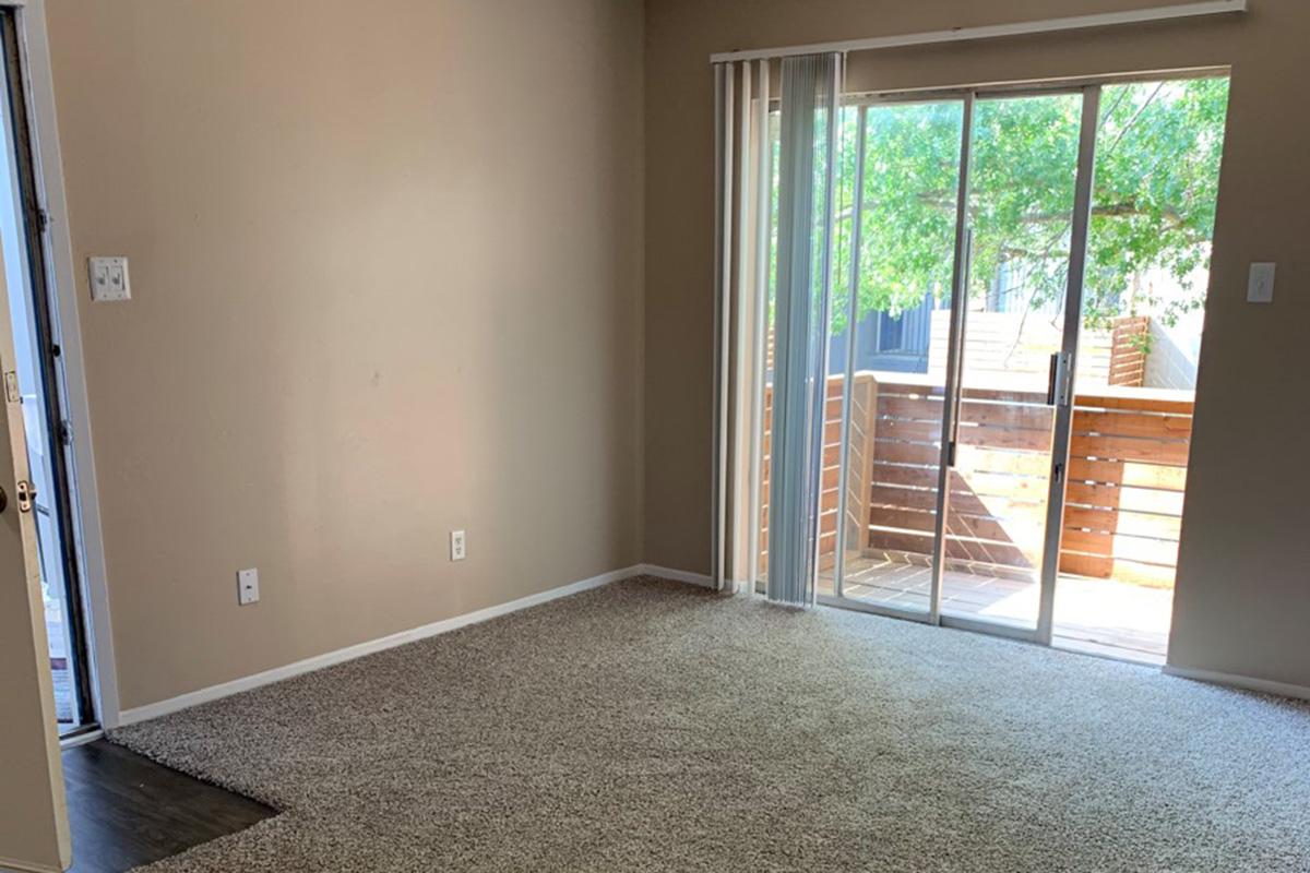 a room with a large window