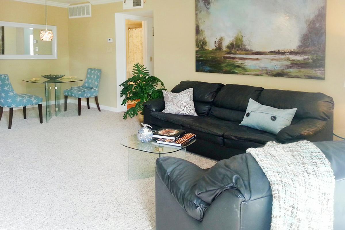 a living room filled with furniture and a rug