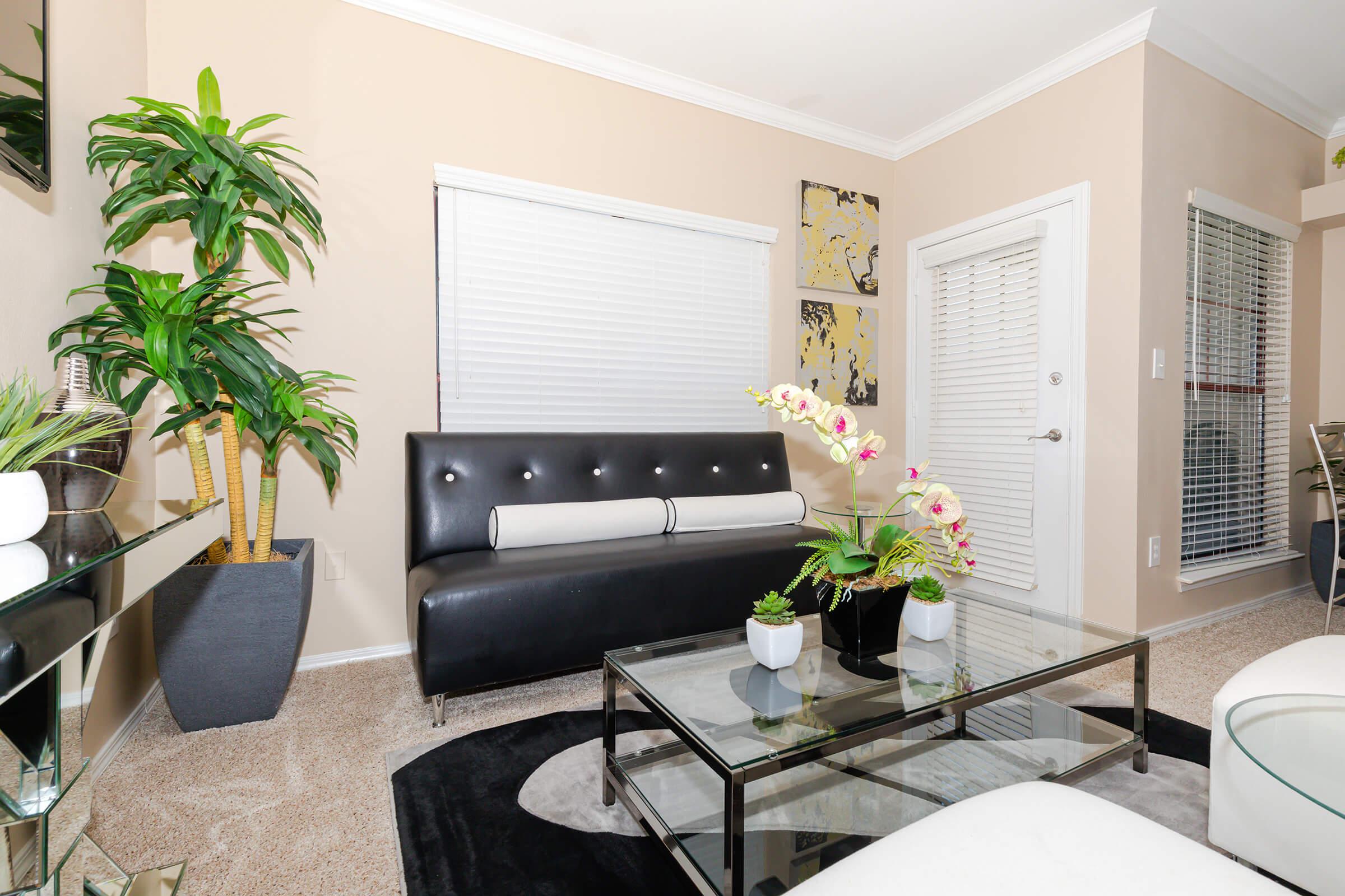 carpeted living room with an area rug