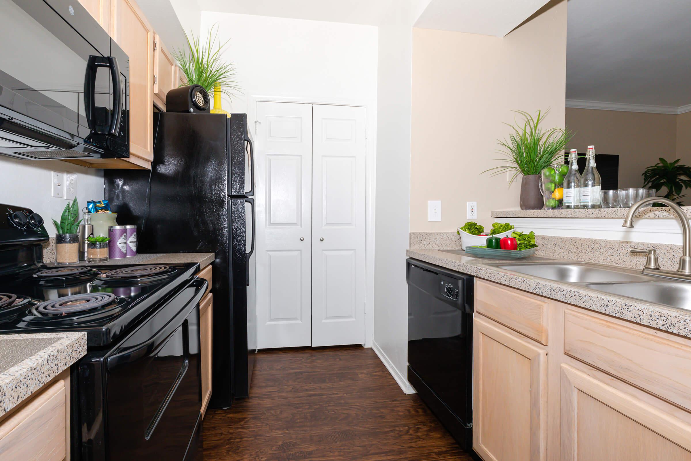 kitchen with wooden cabinets