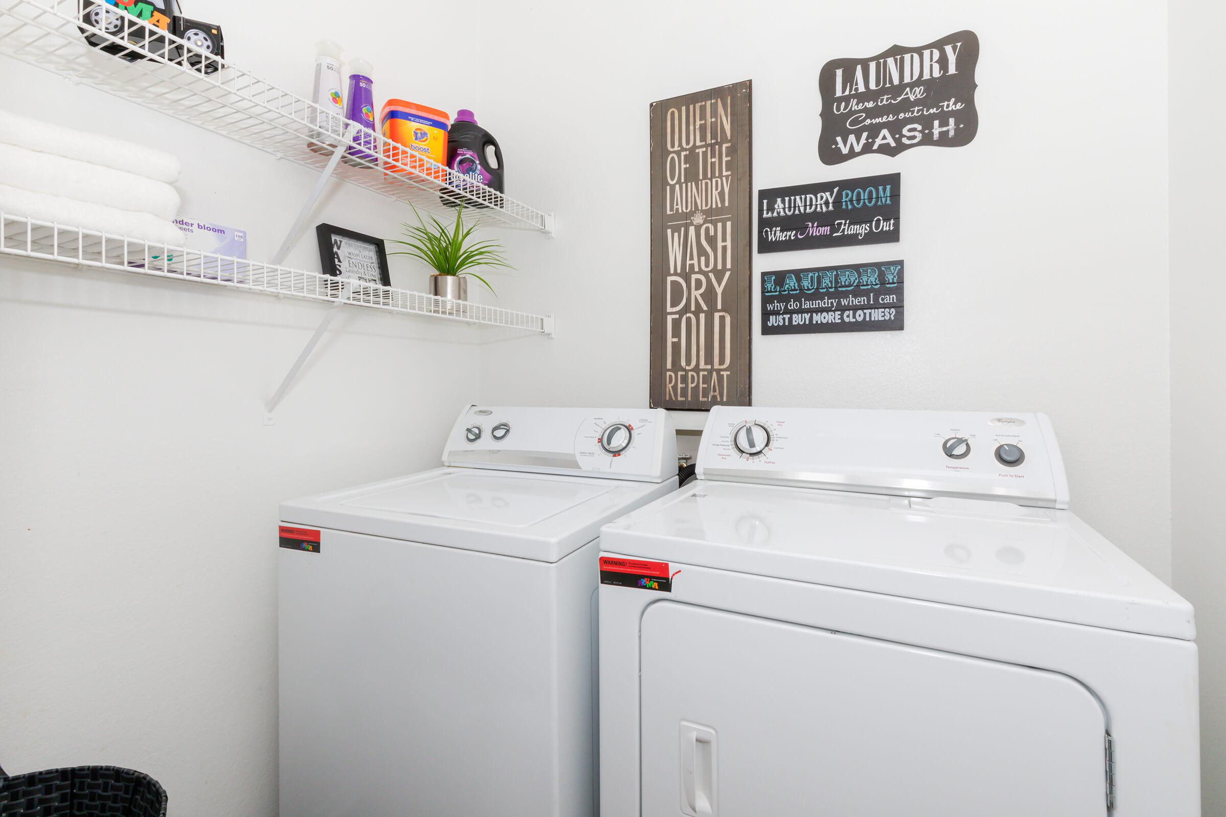 washer and dryer in the laundry room