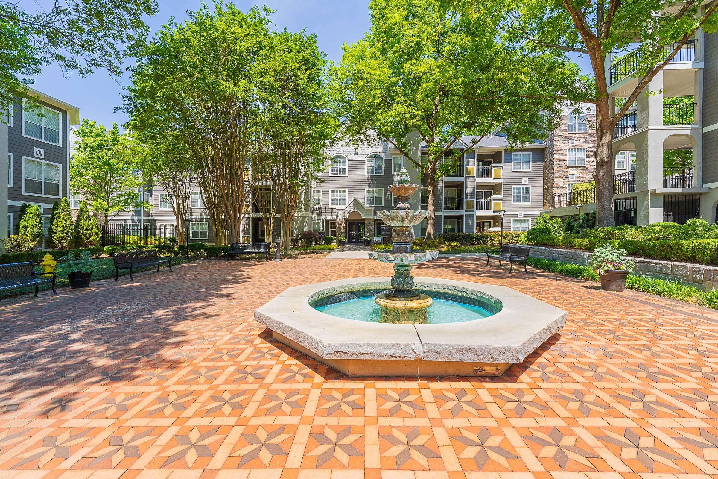 a garden in front of a building