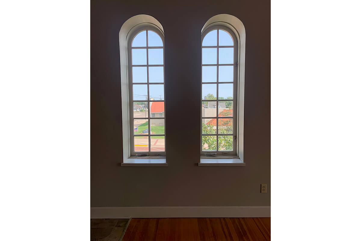 a view of a large window