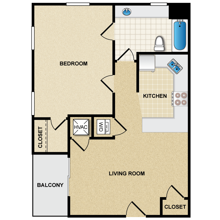 Floor plan image of A2 1 Bed