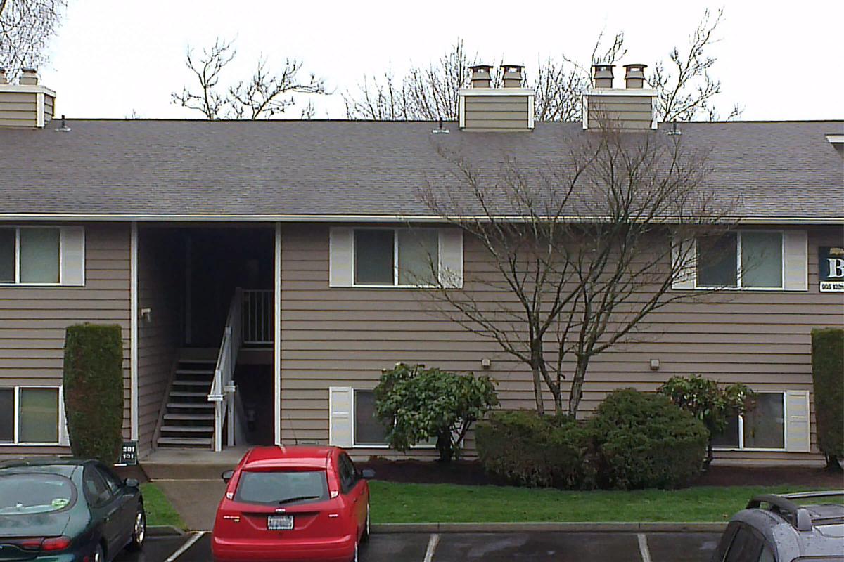 a car parked in front of a house