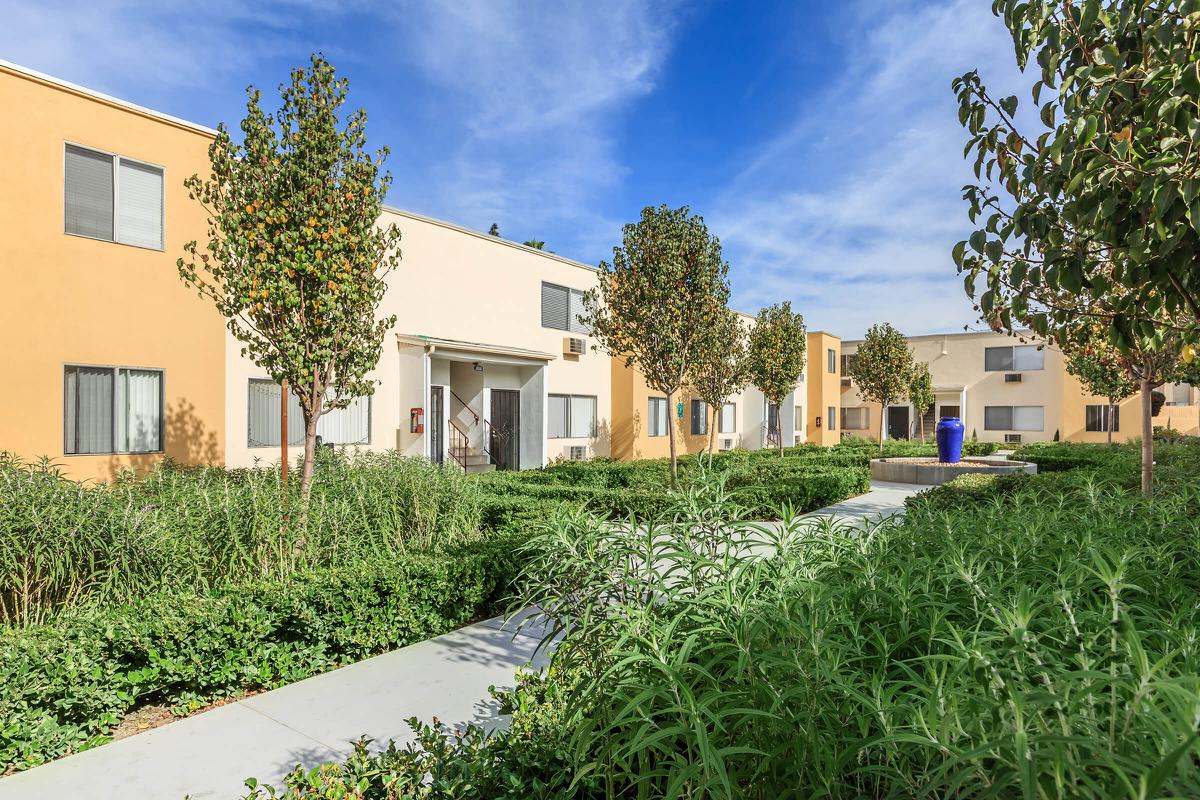 a house with bushes in front of a building