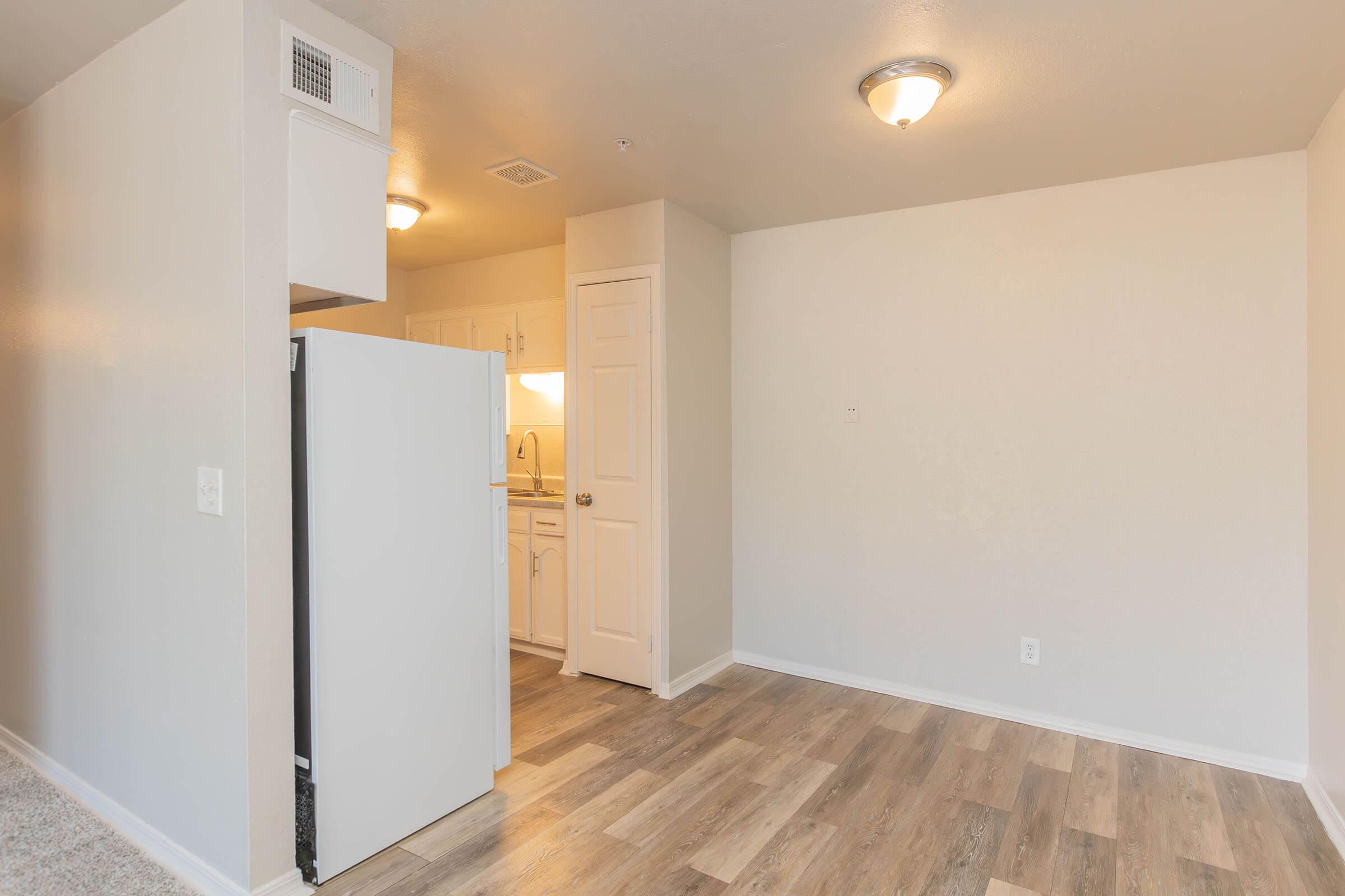 a refrigerator in a kitchen