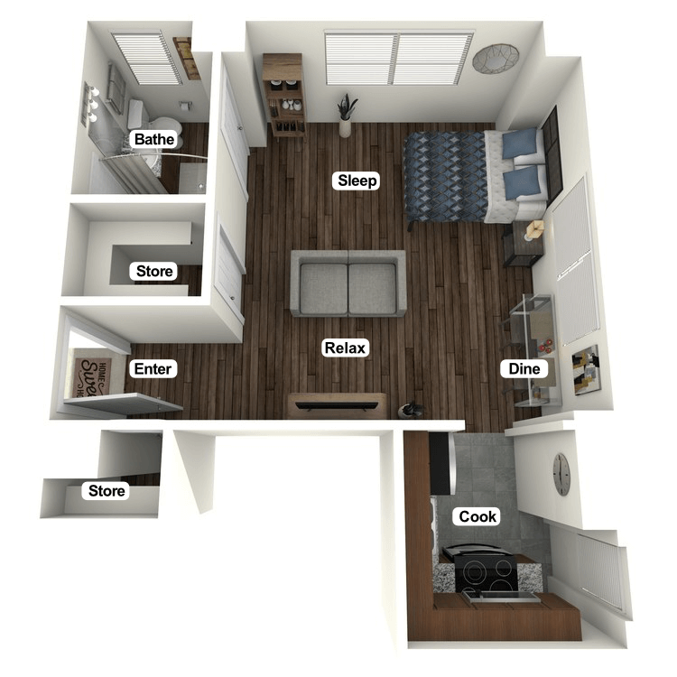 Floor plan image of Herron Studio