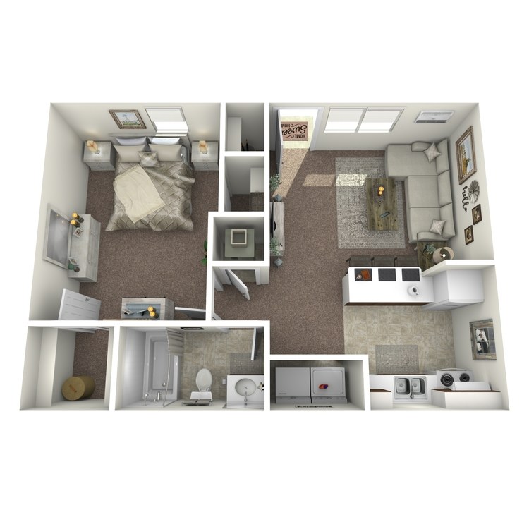 Floor plan image of 1 Bed 1 Bath