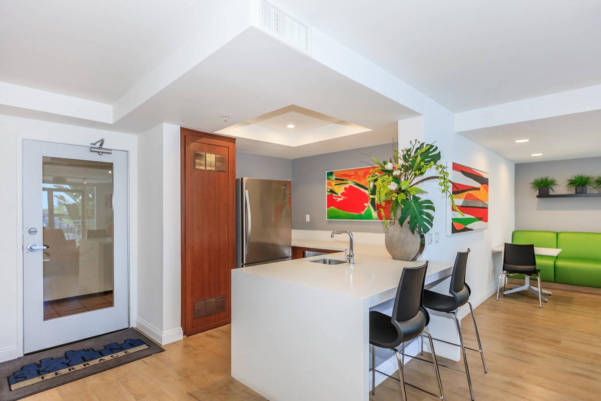 a living room with a wood floor