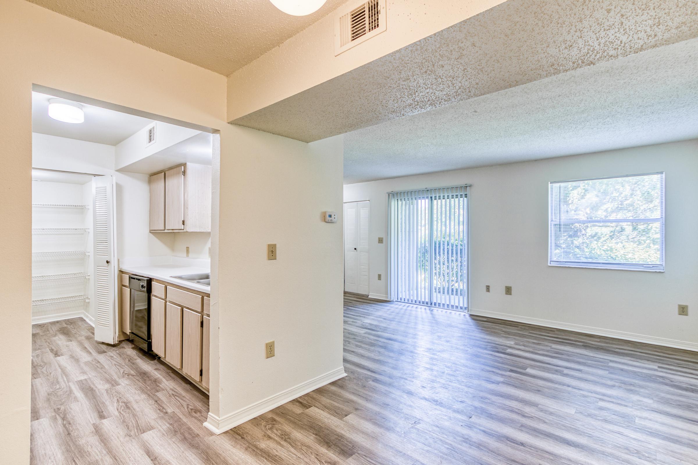 a room with a wood floor