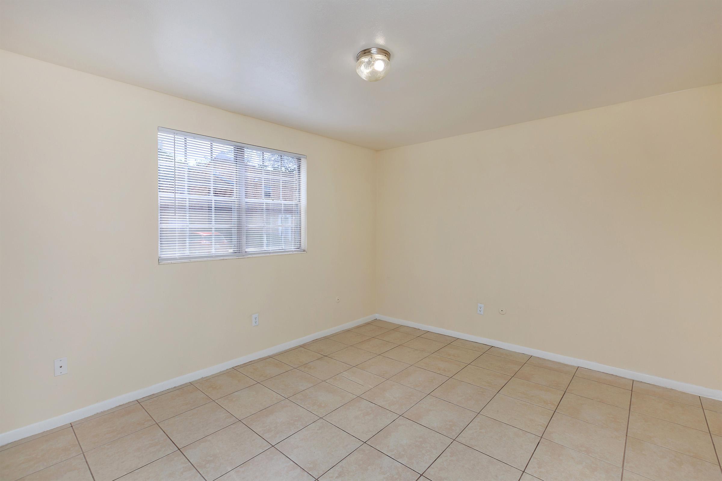 a room with a tiled floor