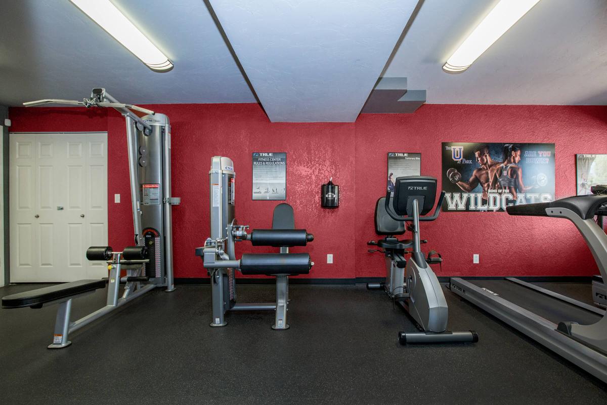 a large red chair in a room