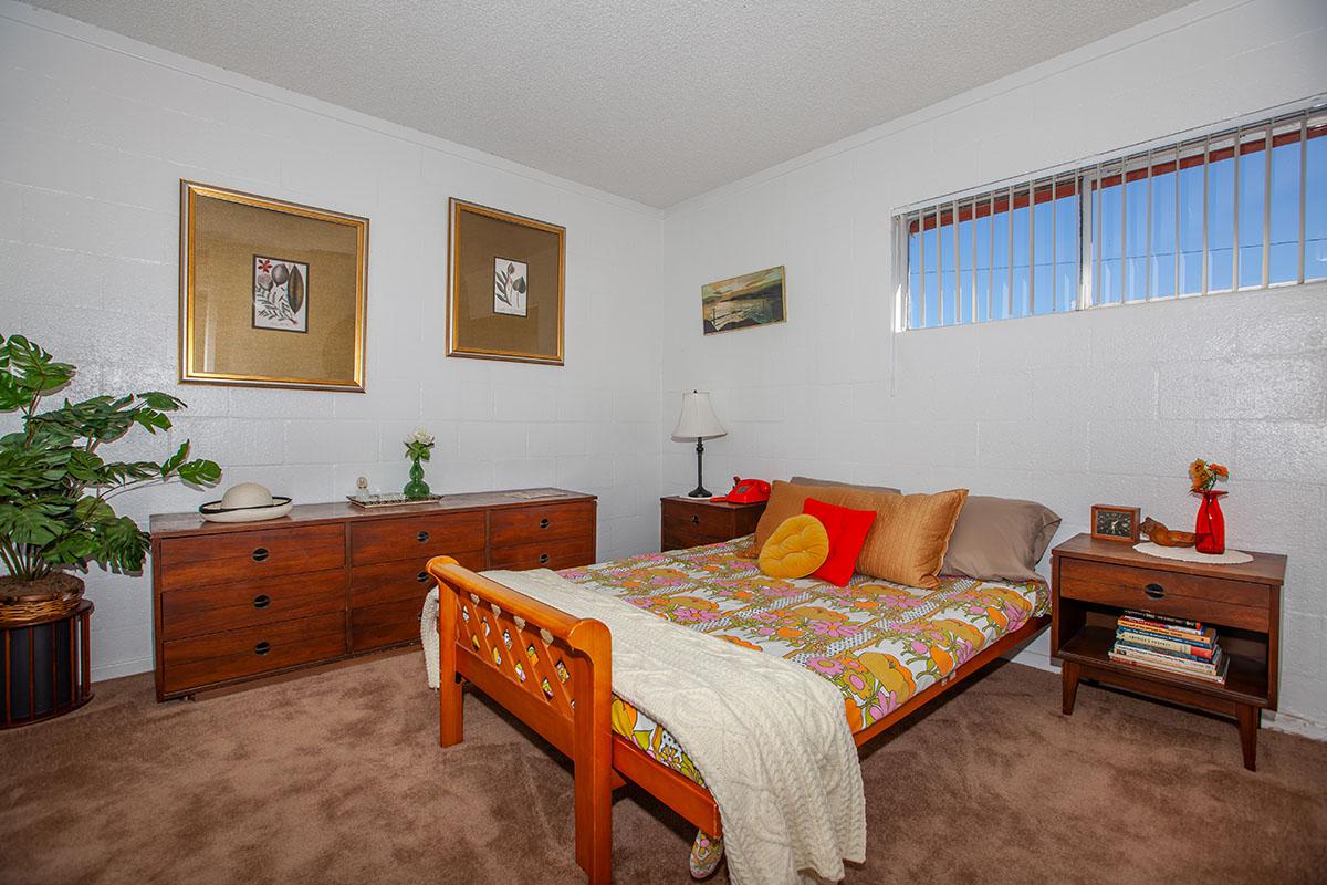 COMFORTABLE BEDROOM AT THE PALMS APARTMENTS IN LAS VEGAS