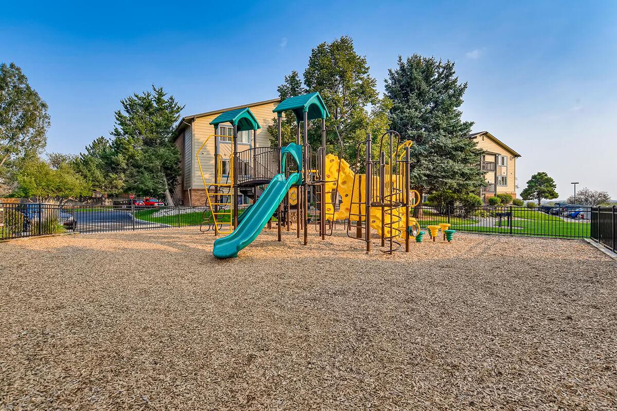 a playground at a beach