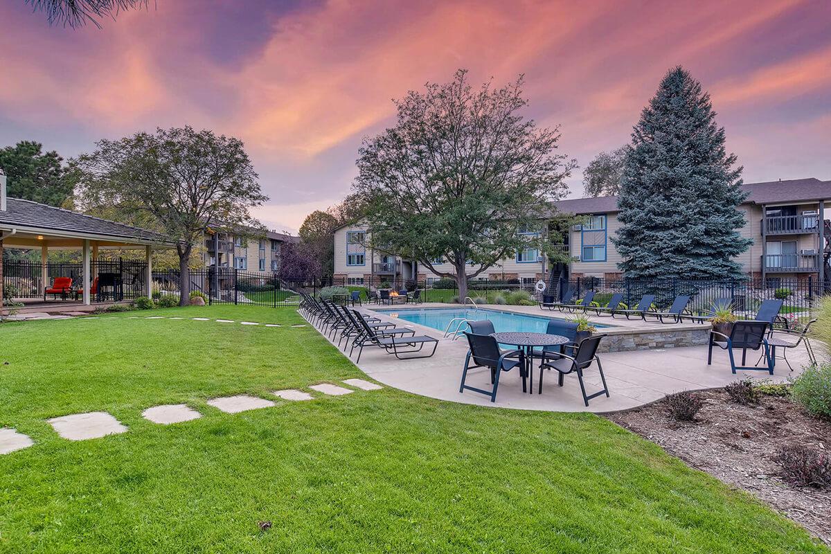 a group of lawn chairs sitting on top of a grass covered park