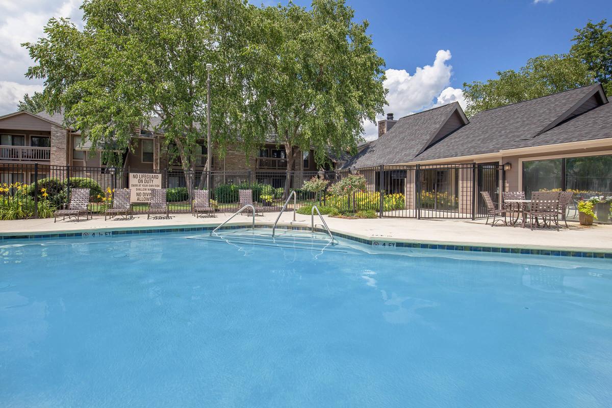Shimmering swimming pool at Haywood Pointe in Greenville, SC.