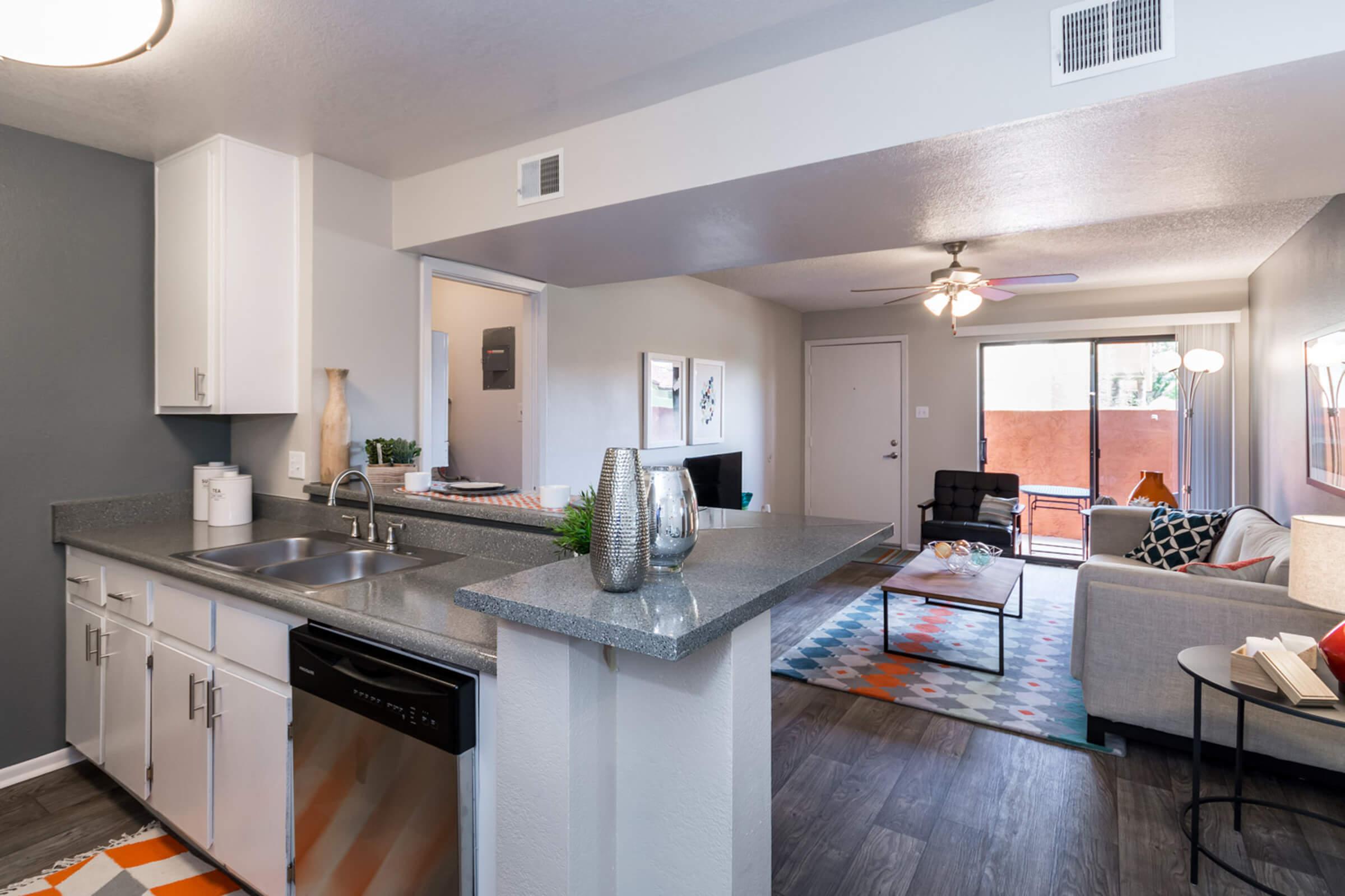 Breakfast Bar and Living Space - Eden Apartments - Tempe - Arizona