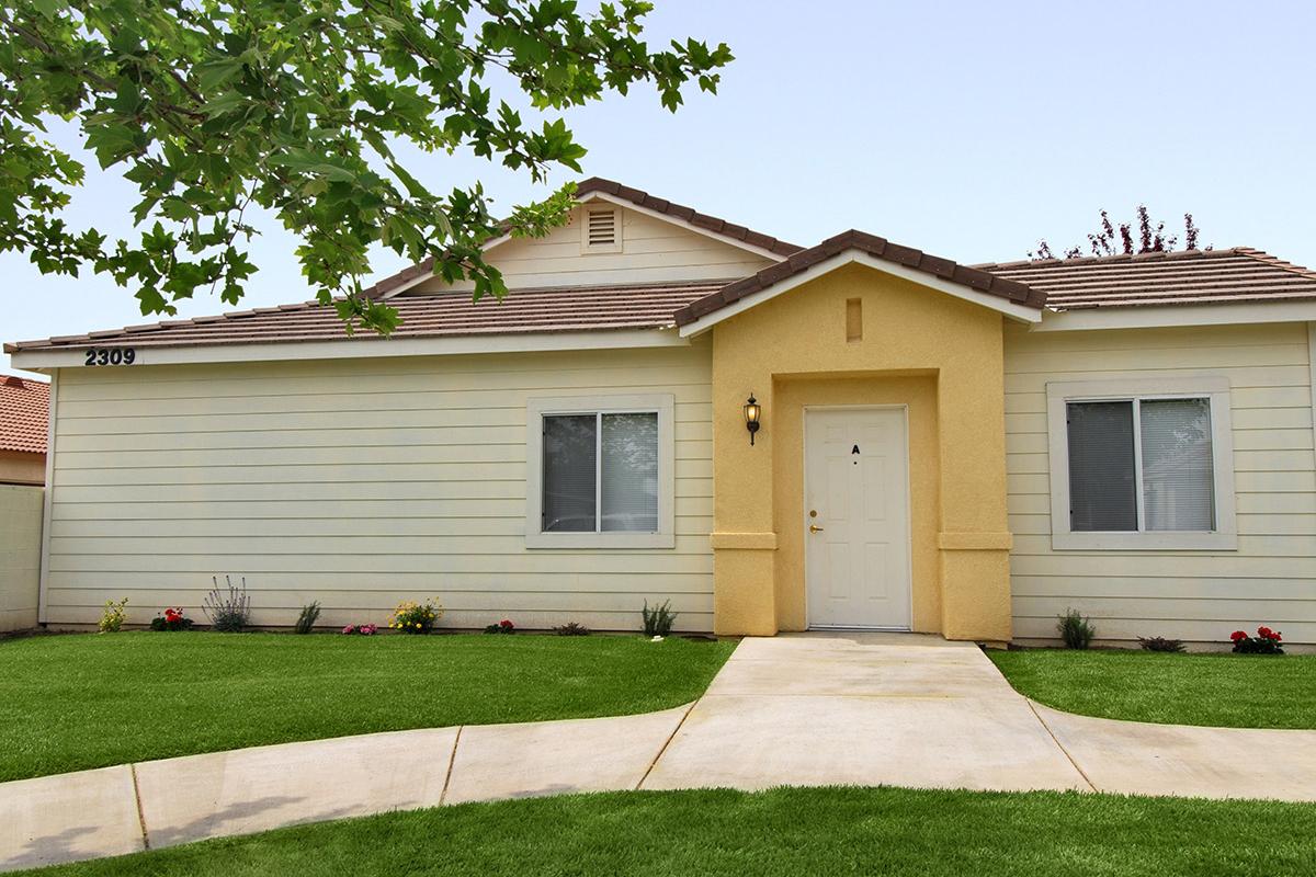 Liberty Park community building with yellow accents