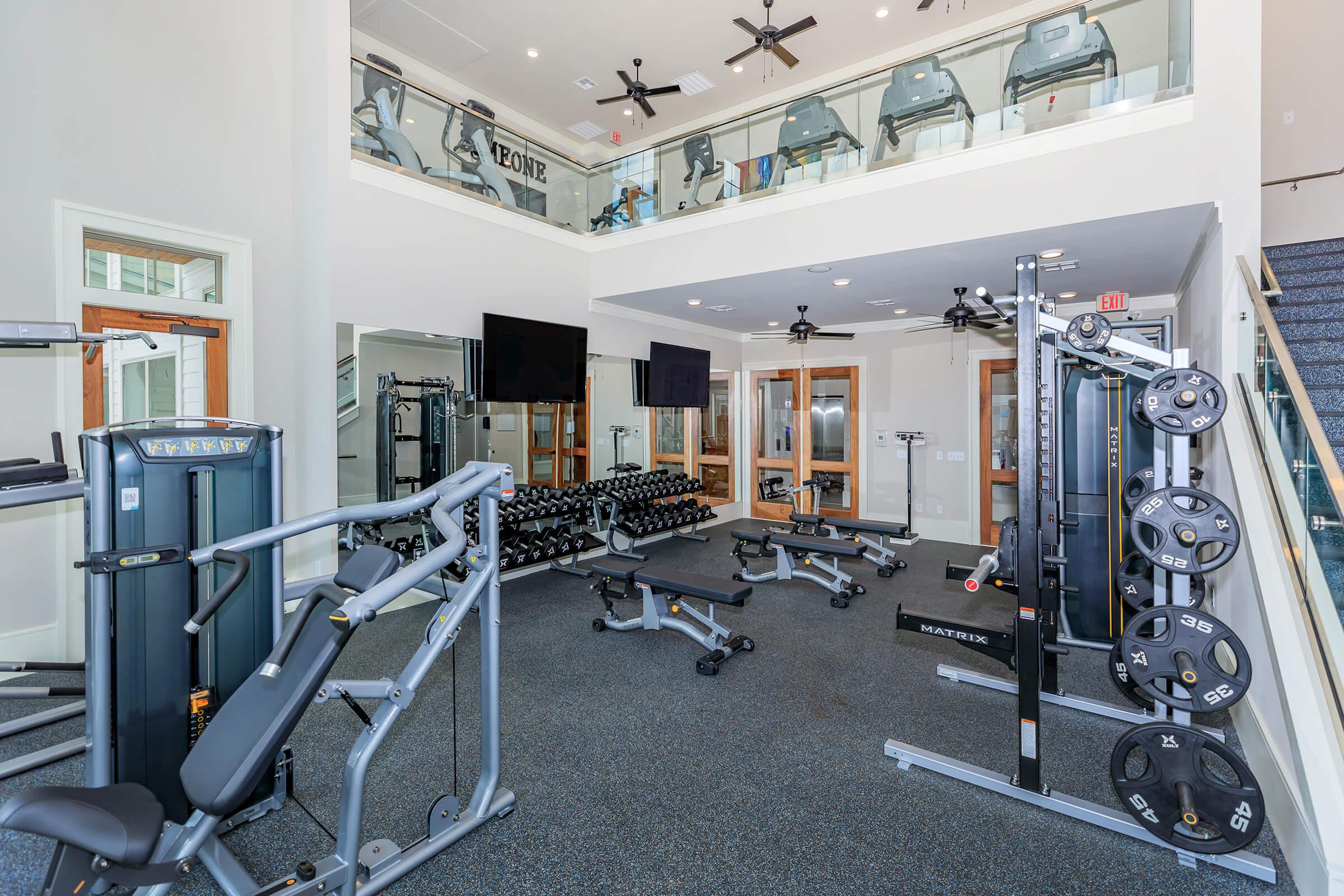 State-of-the-art fitness center here at Ariza Gosling in Spring, TX