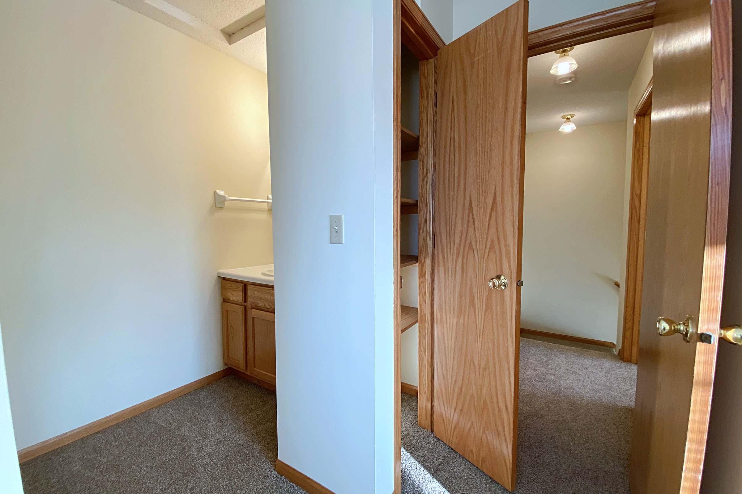 a double door in a room