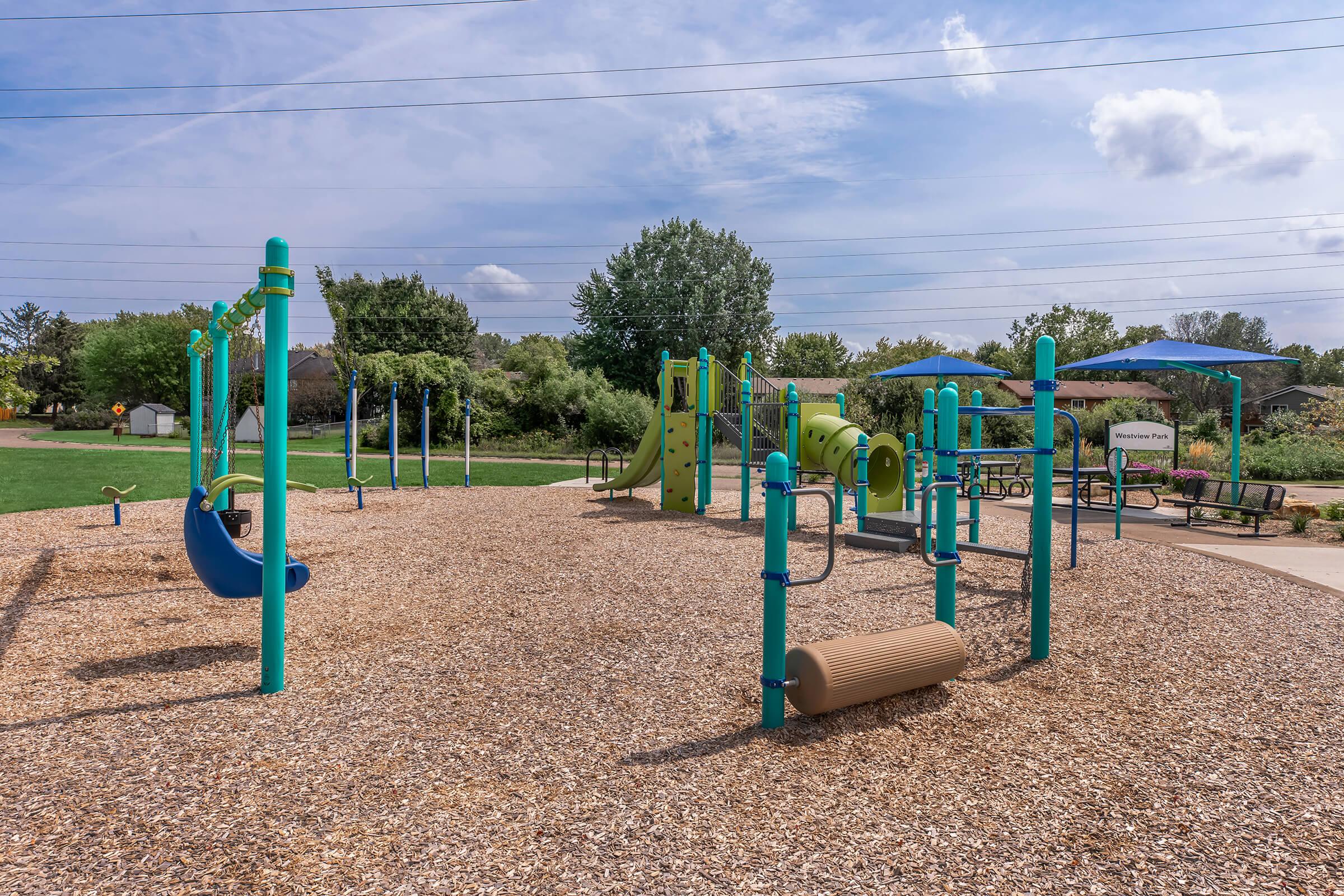 a playground at a beach