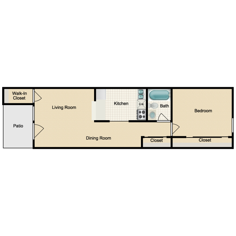 Floor plan image of 1x1 C