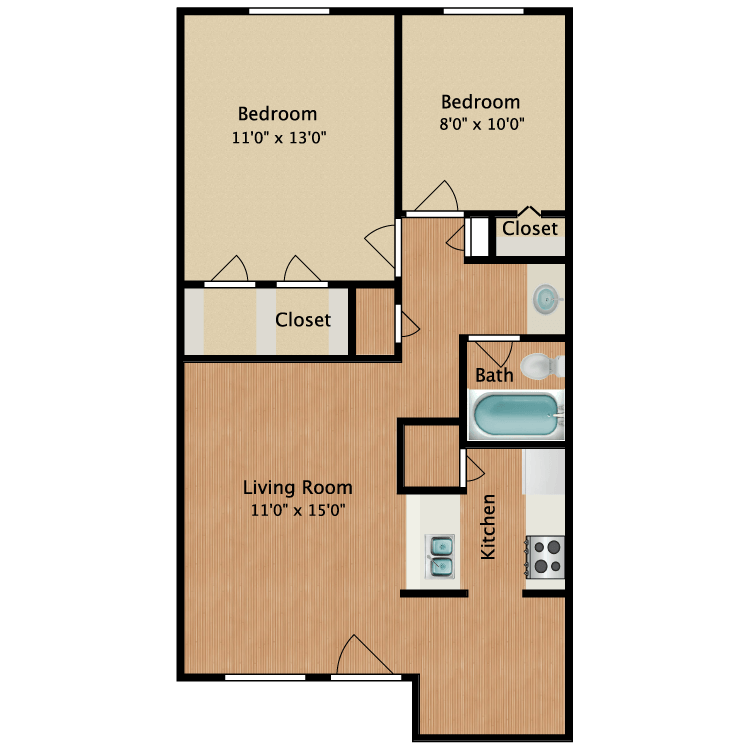 Floor plan image of Austin 2 Bed